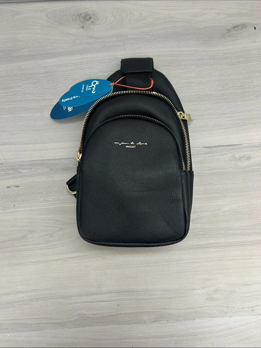 Nica Black Leather Sling Bag for Women